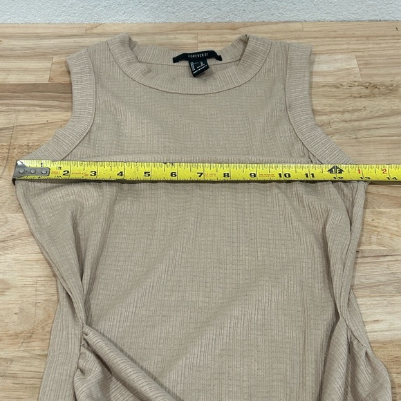 Forever 21 Sleeveless Bodycon Ruched Tie Waist Mini Dress Sz medium - Picture 6 of 9